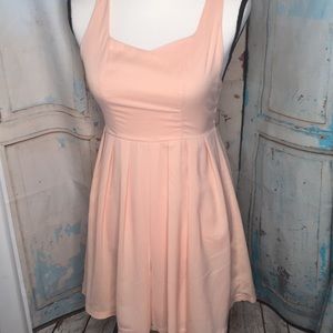 Mini light pink polyester dress